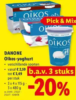 Lidl Danone Oikos-yoghurt aanbieding