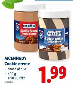 Lidl Mcennedy cookie creme aanbieding