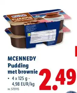 Lidl Mcennedy Pudding met brownie aanbieding
