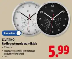 Lidl Livarno radiogestuurde wandklok aanbieding