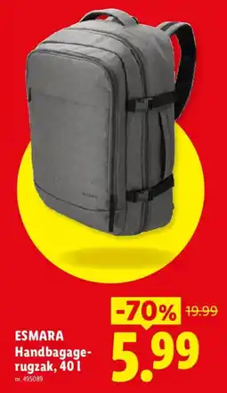 Lidl Esmara handbagage rugzak aanbieding