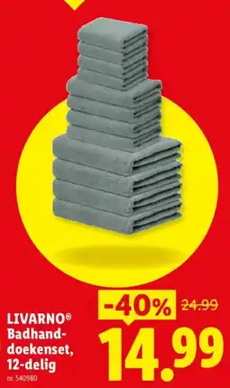 Lidl livarno badhanddoekenset, 12-delig aanbieding