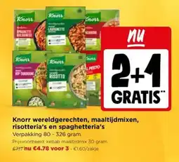 Jumbo Knorr wereldgerechten, maaltijdmixen, risotteria's en spaghetti's aanbieding