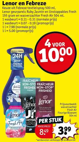 Kruidvat Lenor en Febreze textielspray aanbieding