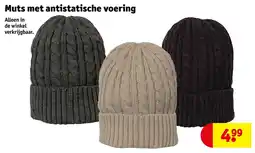 Kruidvat Muts met antistatische voering aanbieding