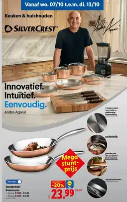 Lidl Silvercrest koperen pan aanbieding