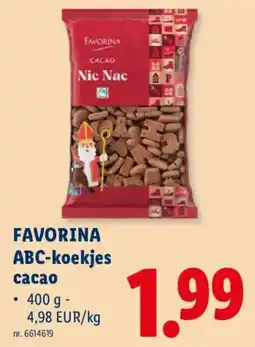 Lidl favorina abc-koekjes cacao aanbieding