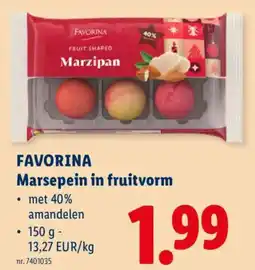 Lidl Favorina marsepein in fruitvorm aanbieding