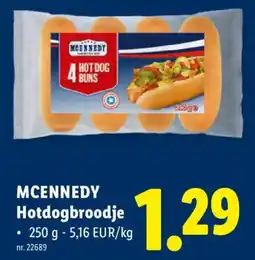 Lidl Mcennedy hotdogbroodje aanbieding