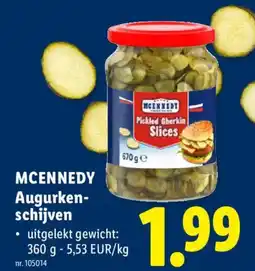 Lidl Mcennedy augurken-schijven aanbieding