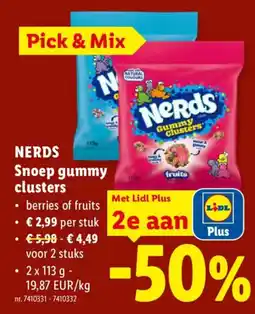Lidl Nerds snoep gummy clusters aanbieding