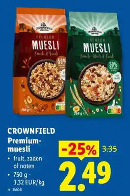 Lidl Crownfield premium-muesli aanbieding