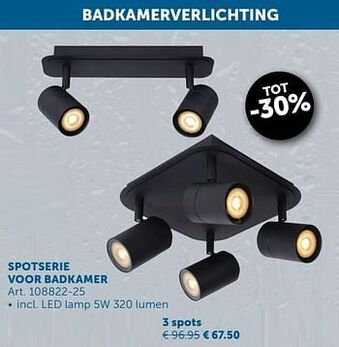 Zelfbouwmarkt Spotserie voor badkamer 3 spots aanbieding