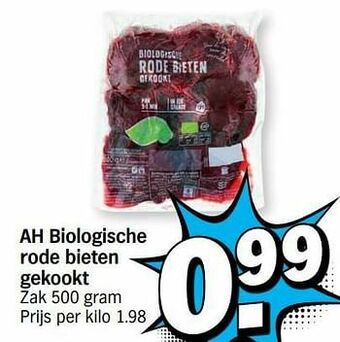 Albert Heijn Ah biologische rode bieten gekookt aanbieding