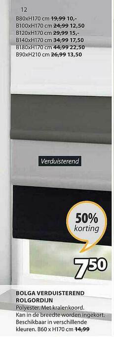 Jysk Bolga Verduisterend Rolgordijn aanbieding