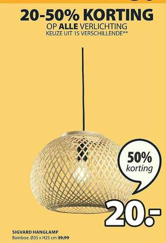 Jysk Sigvard Hanglamp aanbieding