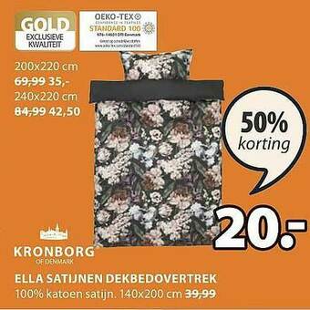 Jysk Ella Satijnen Dekbedovertrek aanbieding