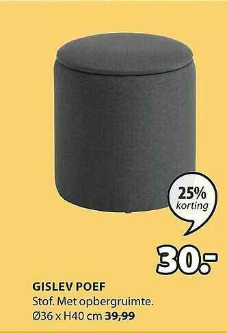 Jysk Gislev Poef aanbieding