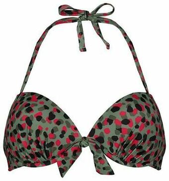 HEMA HEMA Dames Bikinitop Halter Push Up Met Beugel Cup A-C - Stippen Roze (roze) aanbieding