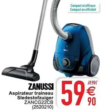 Zanussi aspirateur traineau sledestofzuiger zancg22cb