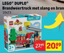 Kruidvat lego duplo brandweertruck met slang en brand aanbieding