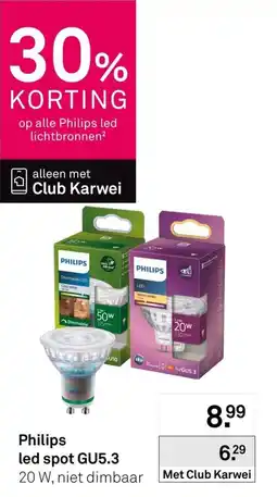 Karwei Philips led spot GU5.3 aanbieding