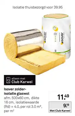 Karwei Isover zolder-isolatie glaswol aanbieding