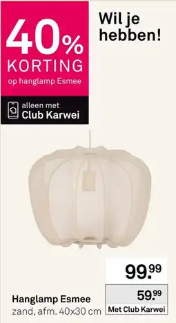Karwei Hanglamp Esme aanbieding