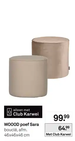 Karwei Wooood poef sara aanbieding