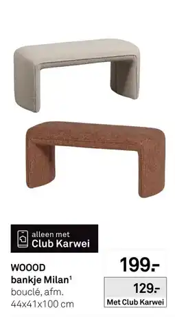 Karwei Wooood bankje milan aanbieding