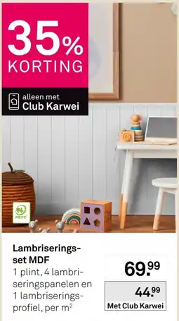 Karwei Lambriserings-set MDF aanbieding