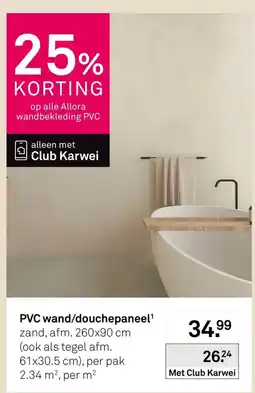 Karwei PVC wand/douchepaneel aanbieding
