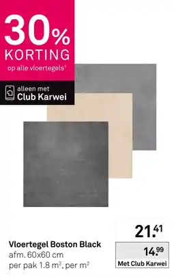 Karwei Vloertegel Boston Black aanbieding