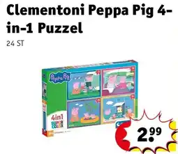 Kruidvat Clementoni Peppa Pig 4-in-1 Puzzel aanbieding