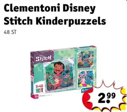Kruidvat Clementoni Disney Stitch Kinderpuzzels aanbieding