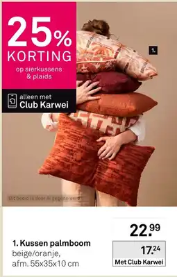 Karwei Kussen palmboom aanbieding