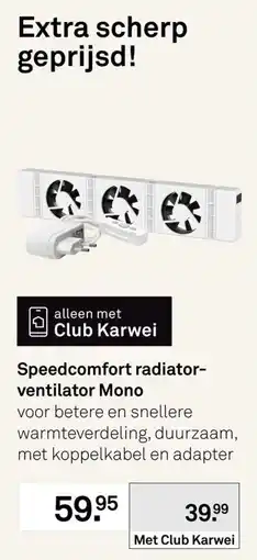 Karwei Speedcomfort radiator-ventilator Mono aanbieding