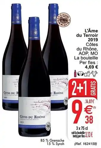 Cora L`âme du terroir 2019 côtes du rhône, aop, mo aanbieding