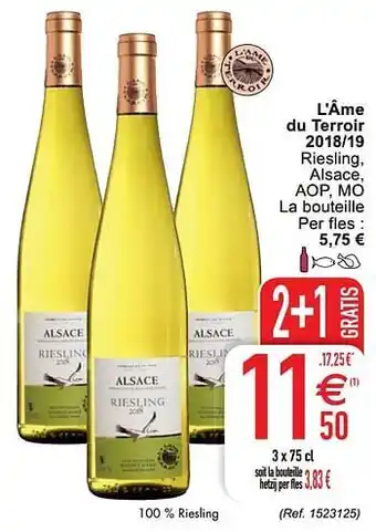 Cora L`âme du terroir 2018-19 riesling, alsace, aop, mo aanbieding