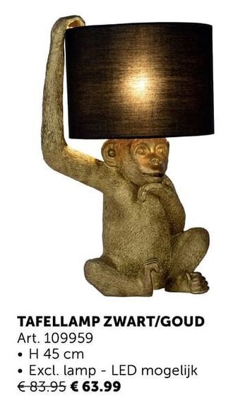 Tafellamp zwart-goud