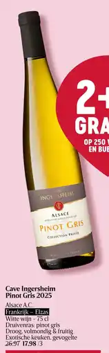 Delhaize Cave Ingersheim Pinot Gris 2025 aanbieding