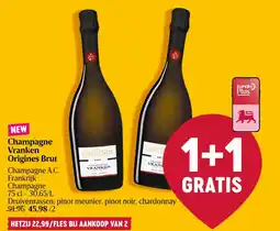Delhaize Champagne Vranken Origines Brut aanbieding