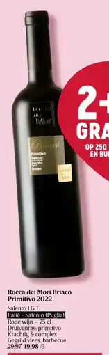 Delhaize Rocca dei Mori Briacò Primitivo 2022 aanbieding