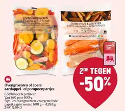 Delhaize Ovengroenten of zoete aardappel- of pompoenpartjes aanbieding