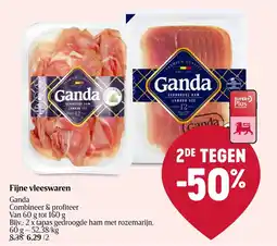 Delhaize Fijne vleeswaren Ganda aanbieding