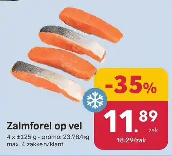 Zalmforel op vel