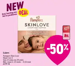Delhaize Luiers Pampers Skin Love aanbieding