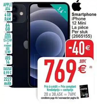 Cora Apple smartphone iphone 12 mini aanbieding