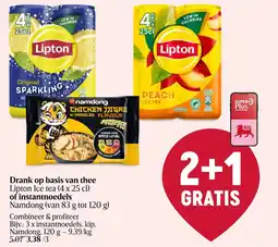 Delhaize Drank op basis van thee of instantnoedels aanbieding