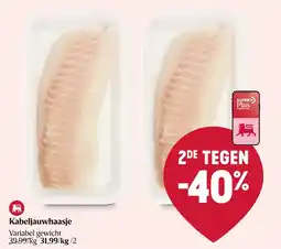 Delhaize Kabeljauwhaasje aanbieding